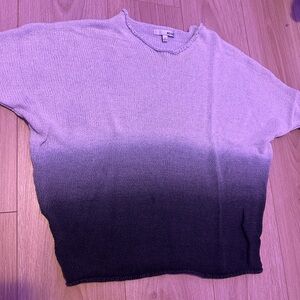 WD.NY Women's V-Neck Gradient Sweater - Black and Gray